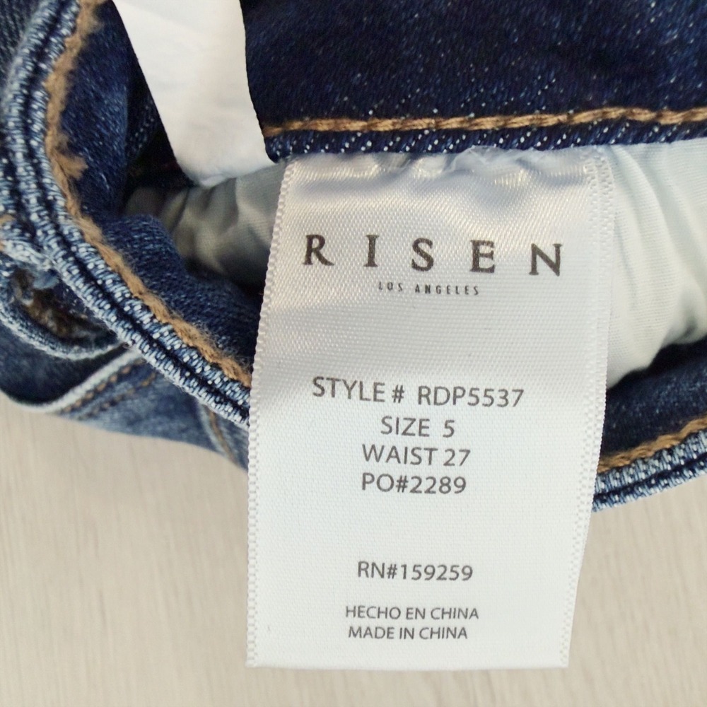 Risen Denim Jeans Size 5/27 Flare Distressed Blue Denim Western High Rise - Picture 8 of 8